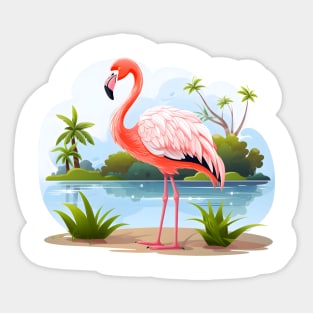 Cool Flamingo Sticker